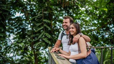 Couple in Rainforest Biome looking at the view
